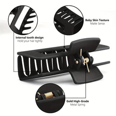 8 Large Hair Claw Clips Matte Texture Style Shark Claw