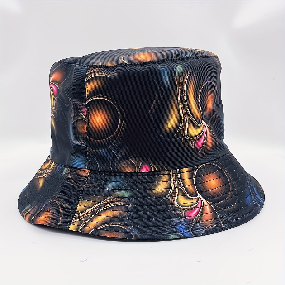Geometric Tie Dye Print Bucket Hat Reversible Basin Hat