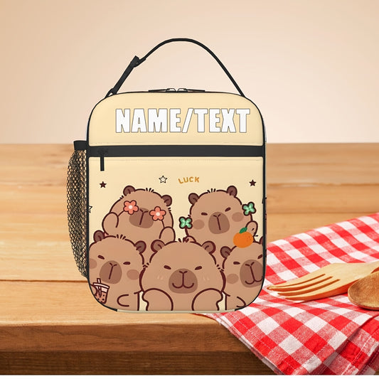 Customizable Capybara Lunch Bag Leakproof Insulated Cooler Large Capacity