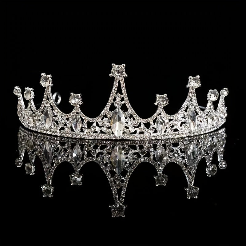 Silvery Rhinestone Crown Headband Party Favor Decorations