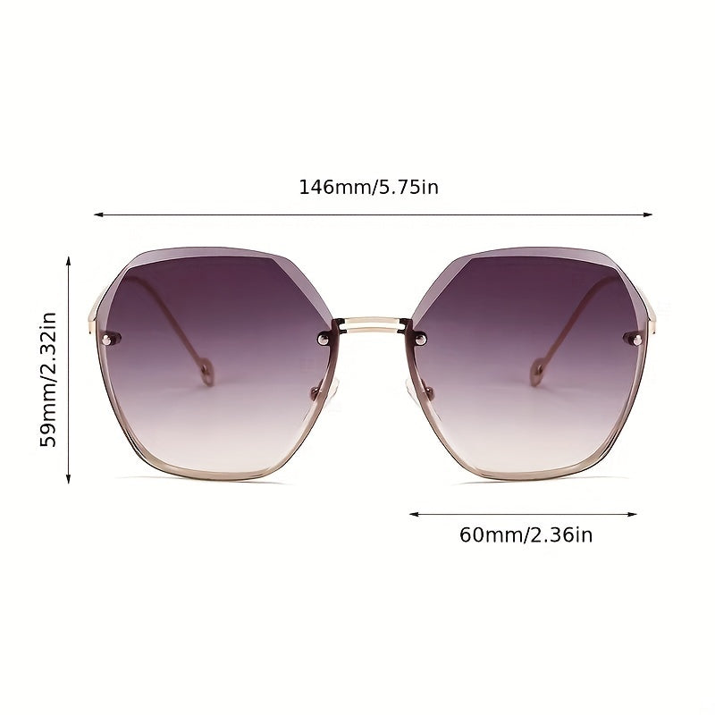 Gradient Frameless Sunglasses - Stylish Metal Sunshade Eyewear