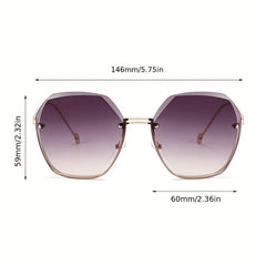 Gradient Frameless Sunglasses - Stylish Metal Sunshade Eyewear