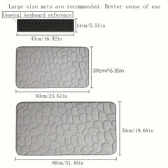 Soft Memory Foam Bathroom Rug with Cobblestone Embossment