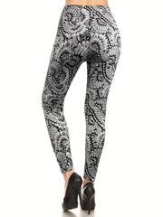 Star Print Skinny Leggings Women's Clothing