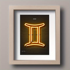 Yellow Neon Zodiac Sign Poster Kids Home Decor