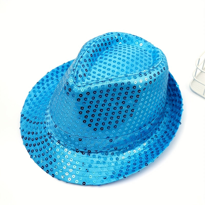 Mens Wide Brim Fedora Hat Sequins