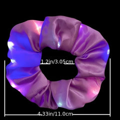 Colorful Elastic Hair Band LED Fluorescent Rubber Band Bow Hair Accessories