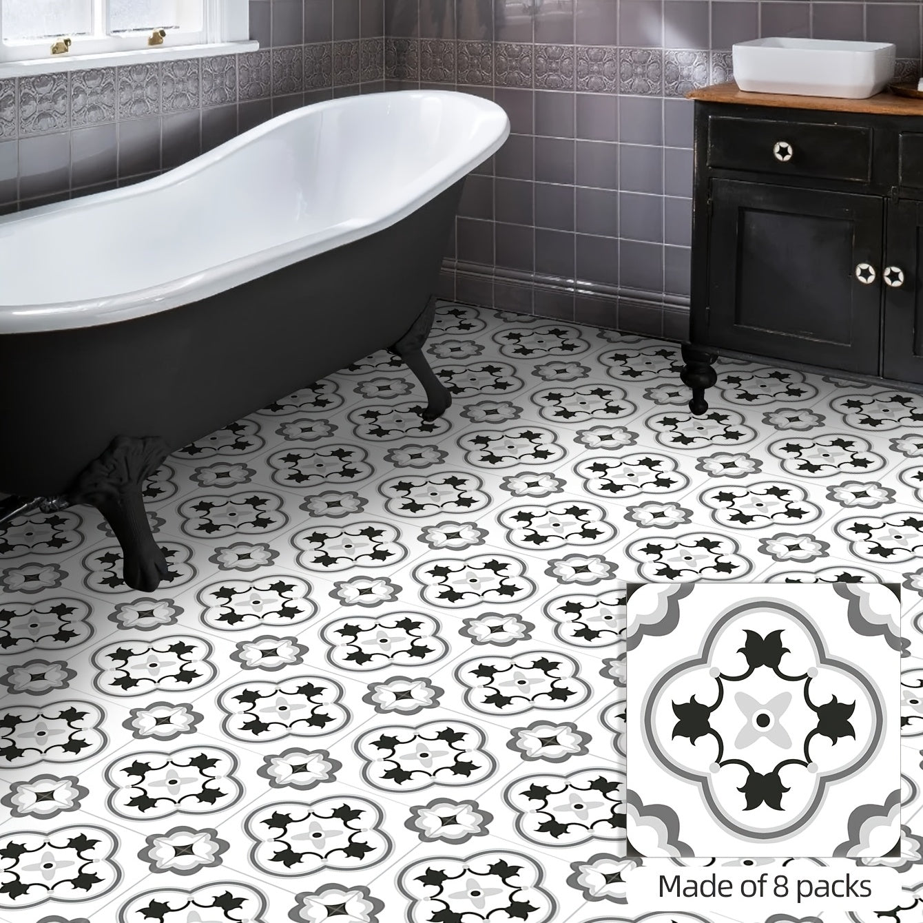 9pcs Waterproof Anti Slip Tile Stickers - Transform Your Home
