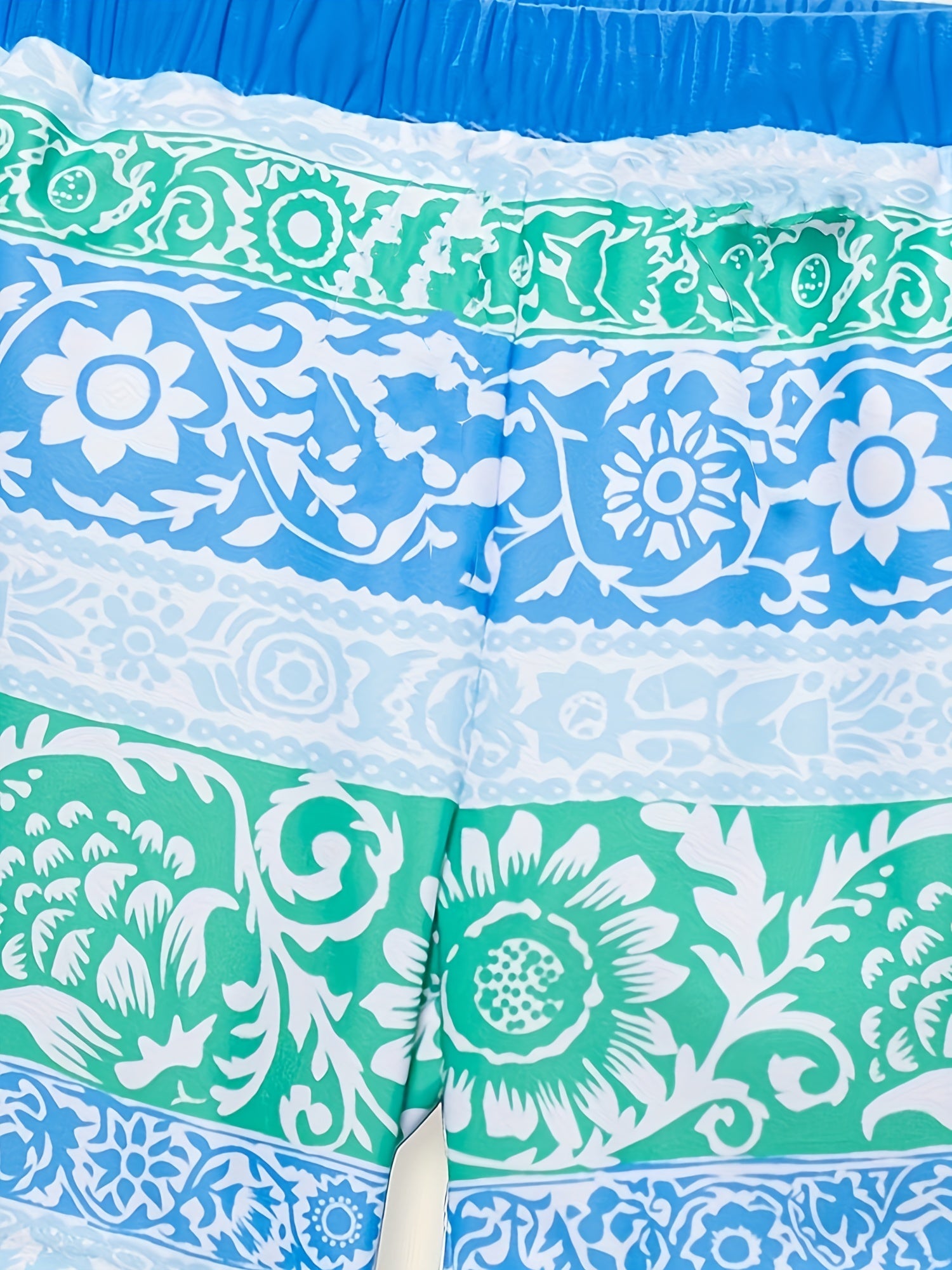 Boys Flower Print Swim Trunks Ethnic Style Beach Vacation Kids Summer