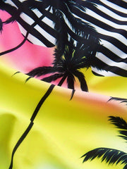 Girls Swimsuit One Piece Tankini Coconut Tree Landscape Print Quick Dry