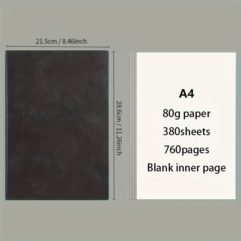 Faux Leather Notebook Blank Book For Creative Work
