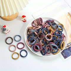 100pcs Small Hair Tie Candy Hair Rope Ponytail Braids Holder Hair Ring