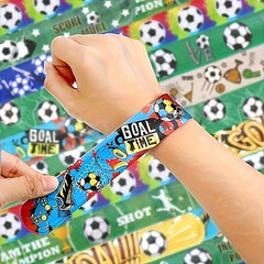 12pcs Football Slap Bracelets - Soccer Wristband Snap Bands for Boys