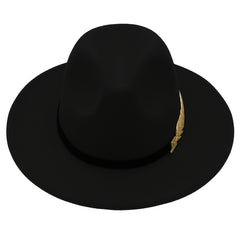 Men's Golden Fishbone Woolen Jazz Hat
