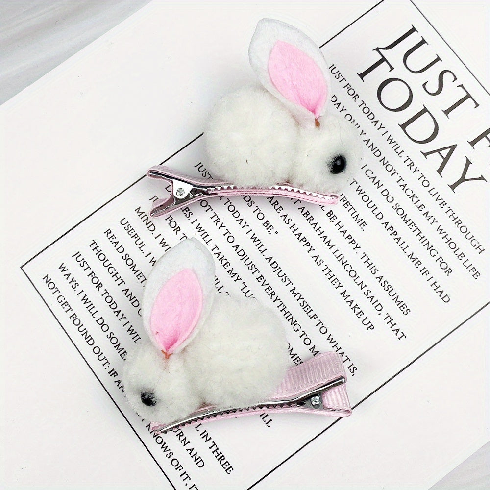 Plush Rabbit Hair Clip Duckbill Non Slip Hair Decoration