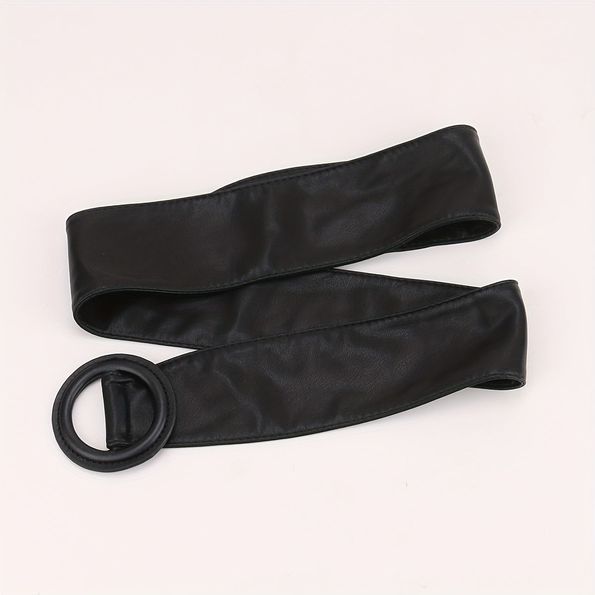 Wide Belt Round Buckle Waistband for Women