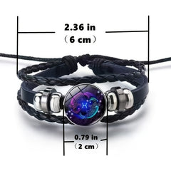 Zodiac Charm Bracelet Multilayer Leather Bangle