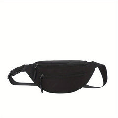 Casual Nylon Crossbody Bag Double Zipper Solid Small Bag