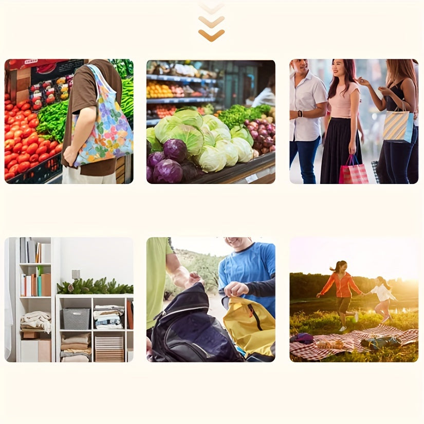 Foldable Shopping Bag Portable Supermarket Printed Bag