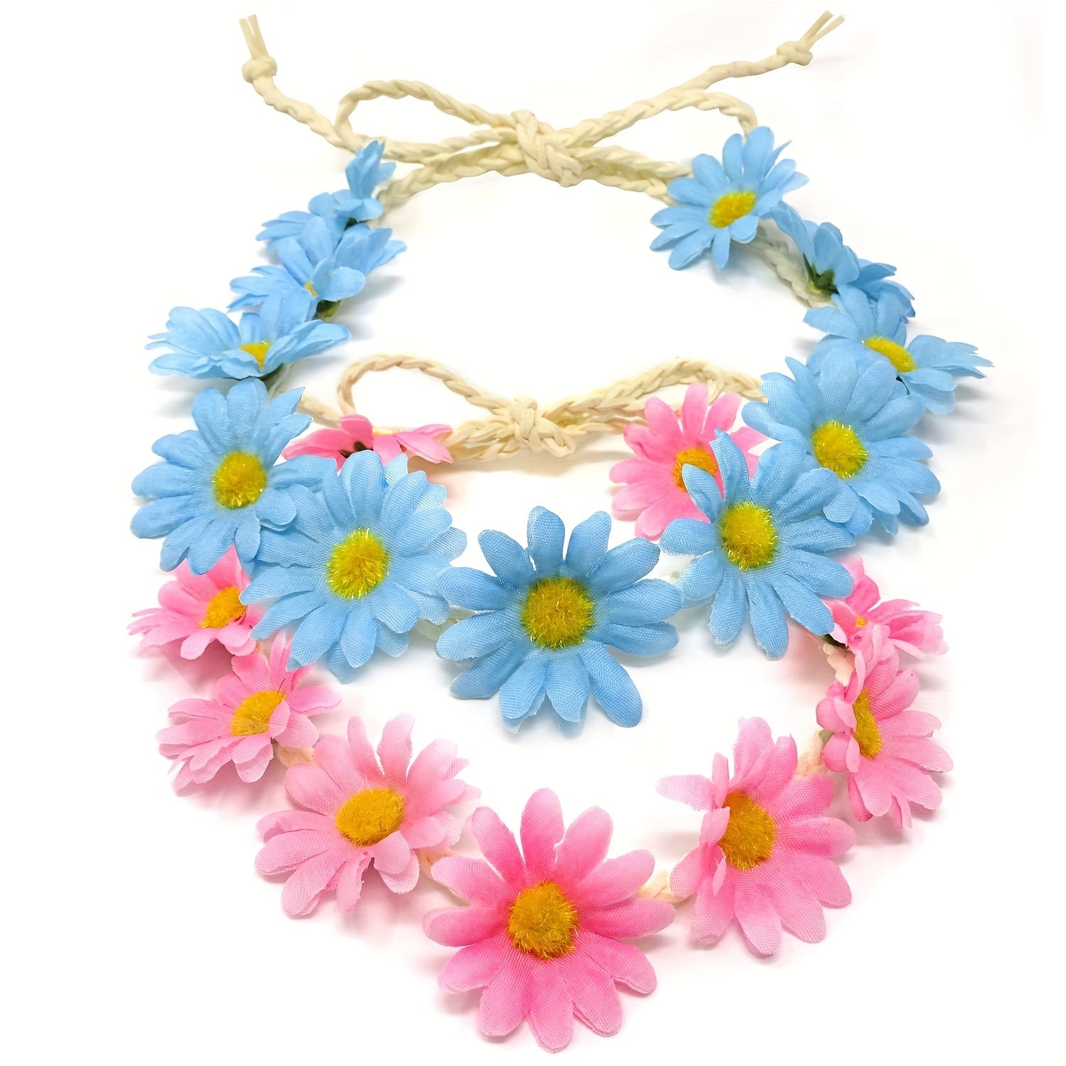 2 Pcs Sunflower Headband Beach Hawaii Headpiece