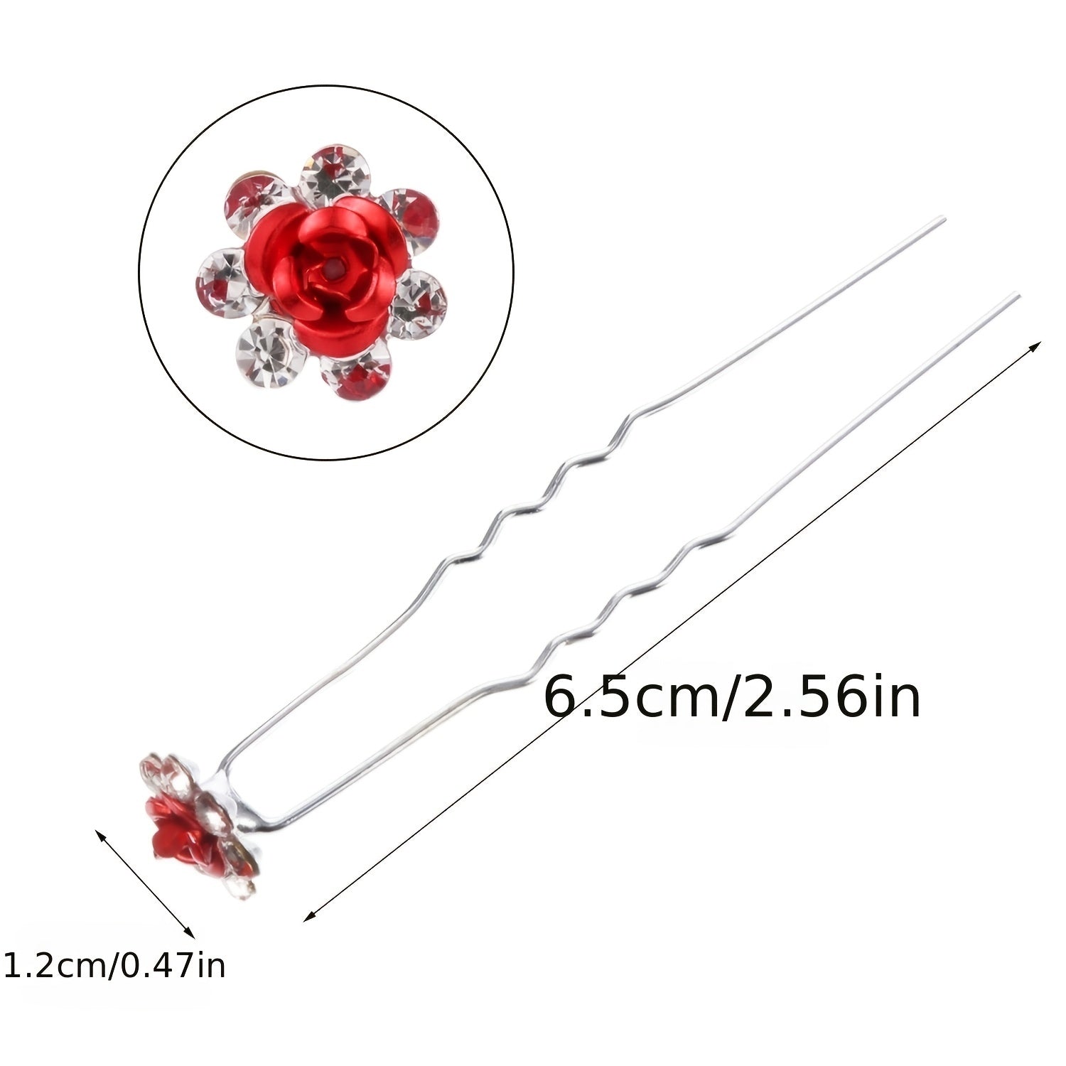 10Pcs Crystal Flower Hairpins Wedding Hair Decor Clips