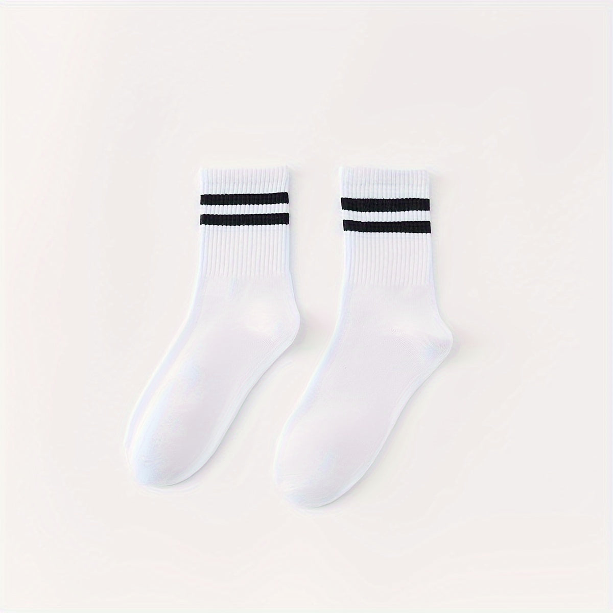 6 Pairs Striped Crew Socks Women's Stockings & Hosiery