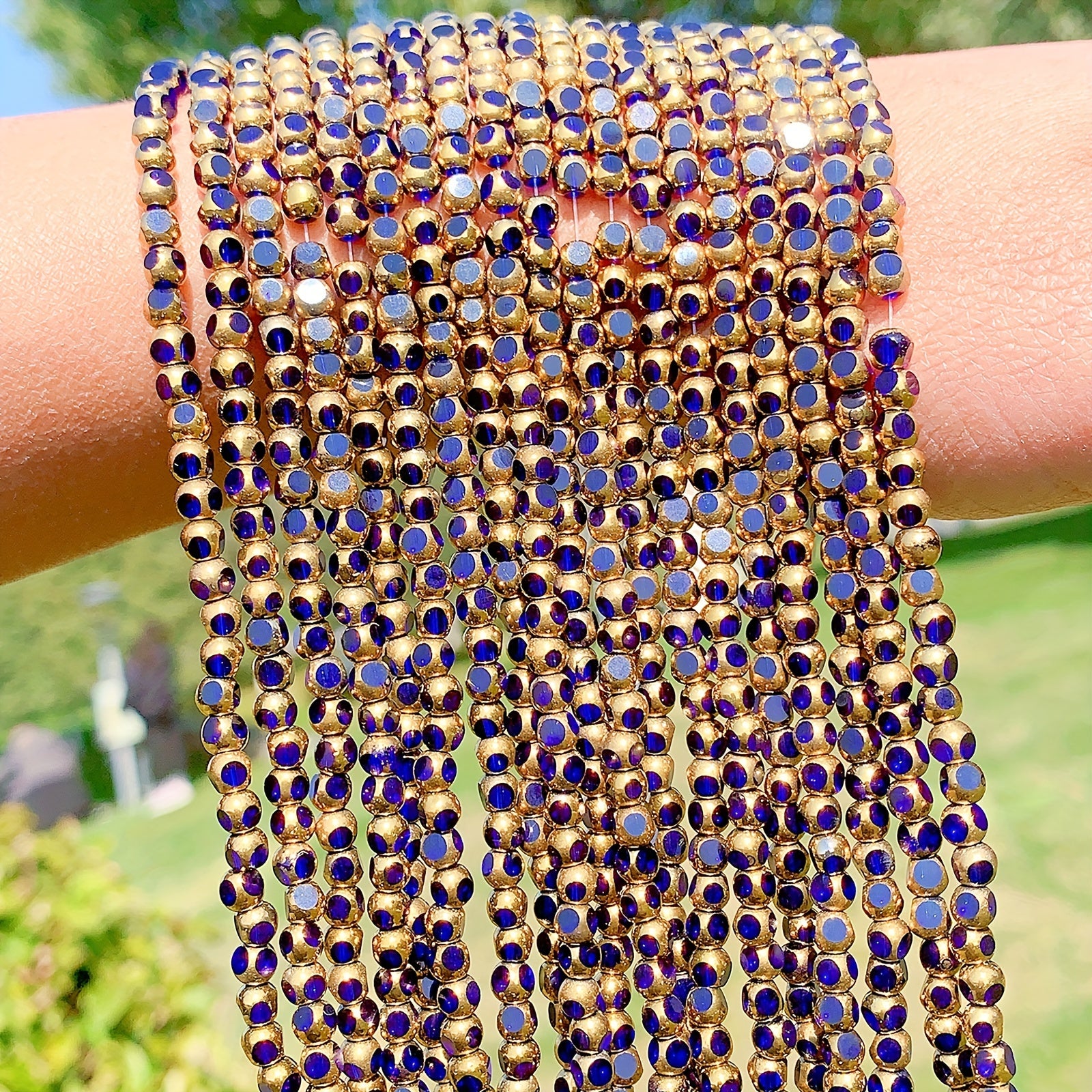 55pcs Spherical Edge Crystal Beads Faceted Glass Beads for DIY Bracelet