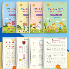 Kids Reusable Handwriting Practice Set with Visual Word Groove