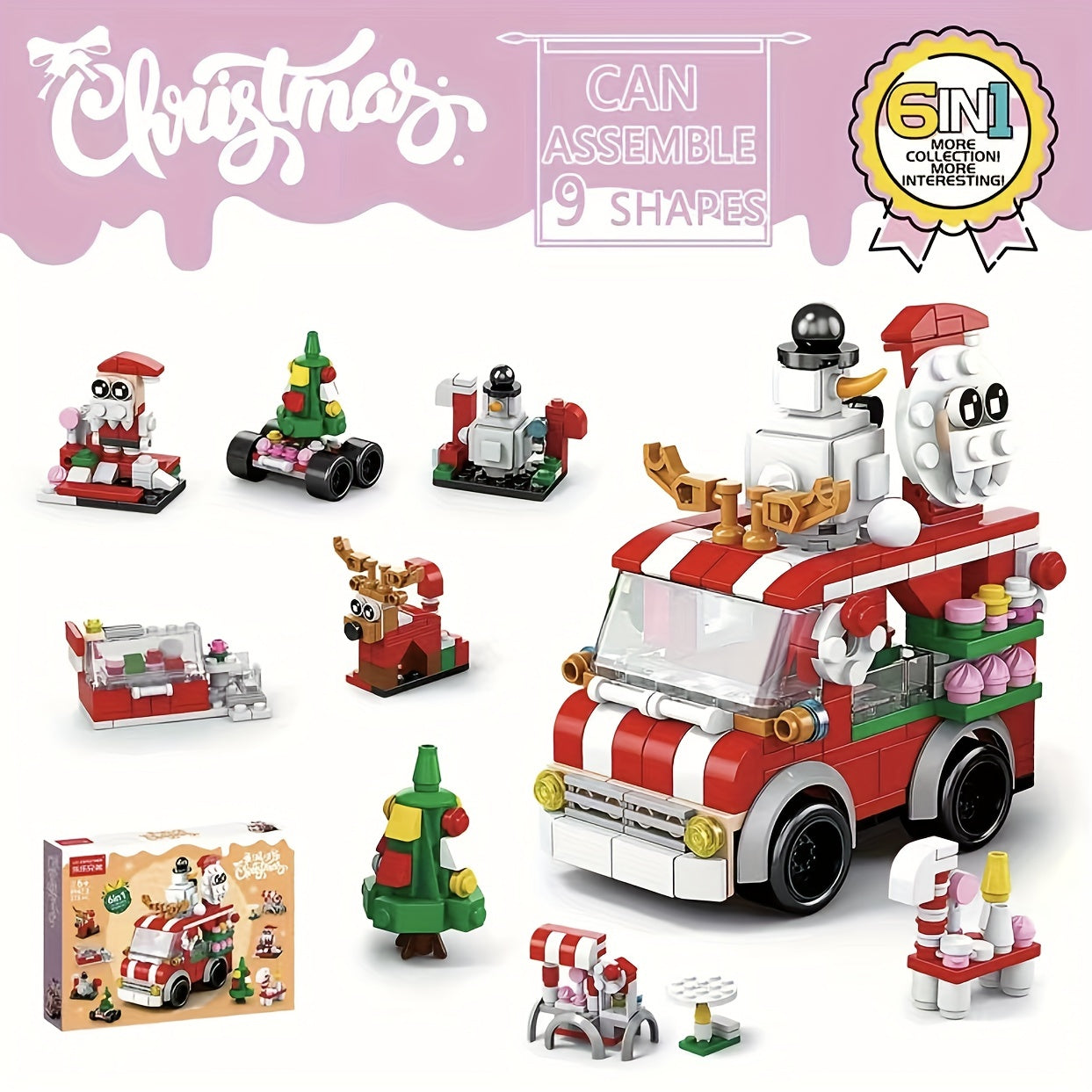 Christmas Series Small Assembly Building Blocks Santa Claus Toy for Children