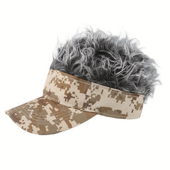 Camouflage Wig Baseball Cap Lightweight Adjustable Fluffy Hair Sun Hat