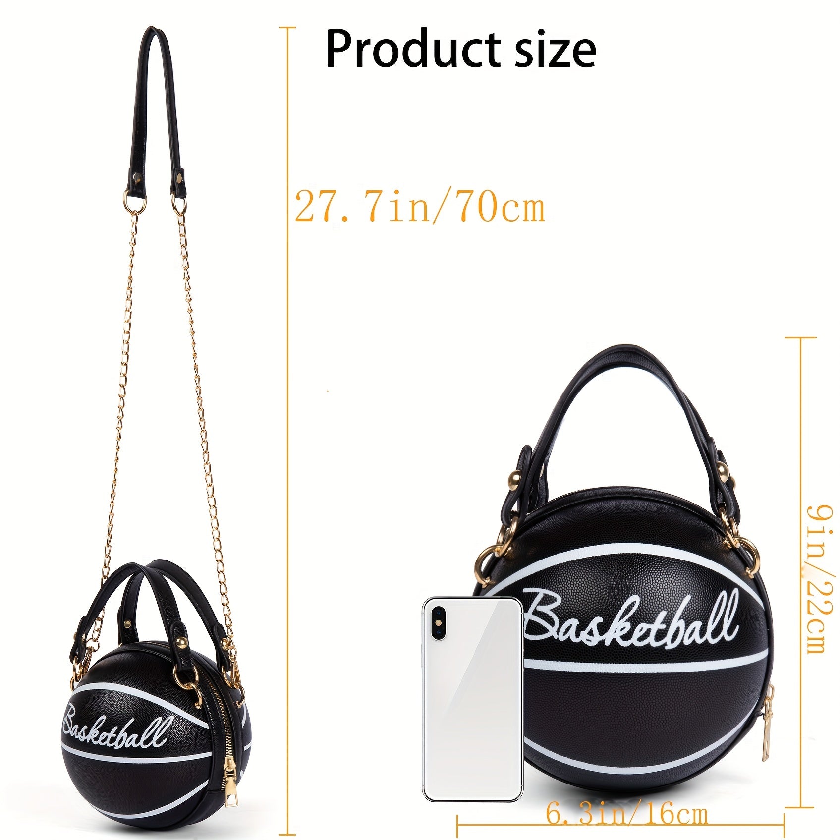 Y2K Basketball Crossbody Bag Chain Shoulder Purse