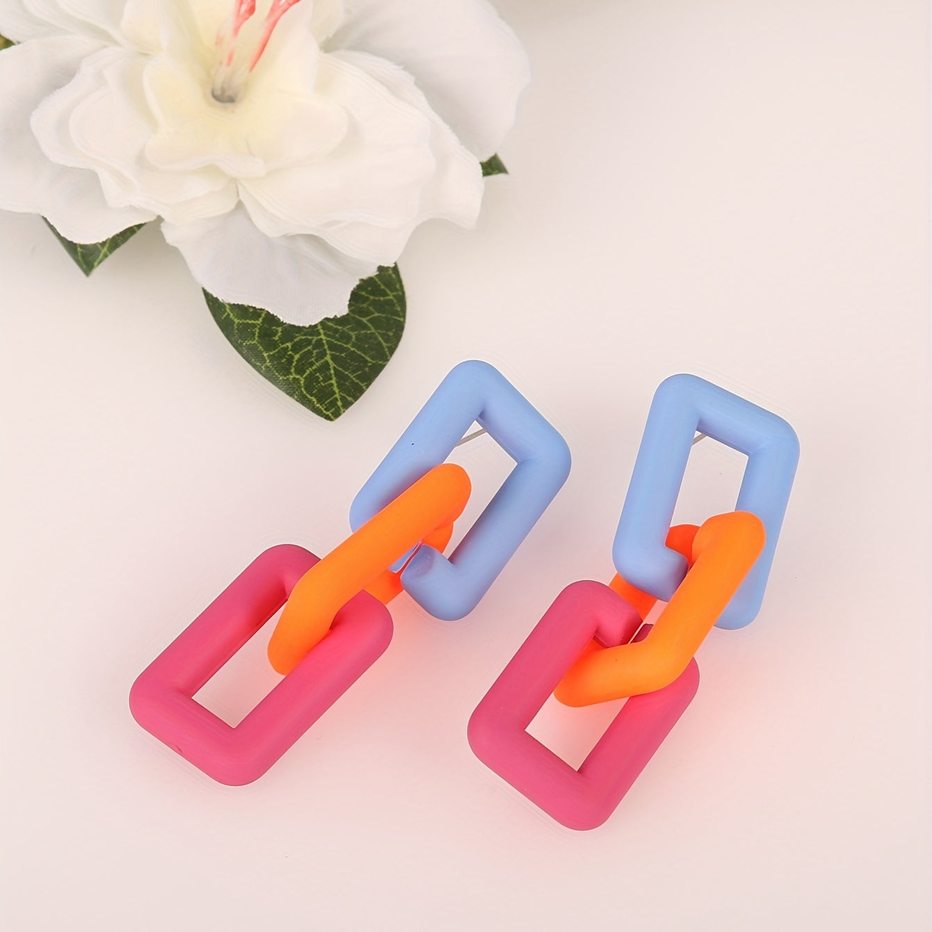 Colorful Chain Dangle Earrings Acrylic Jewelry Gift