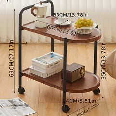 Small Coffee Table Sofa Side Rack Shelf with Wheels