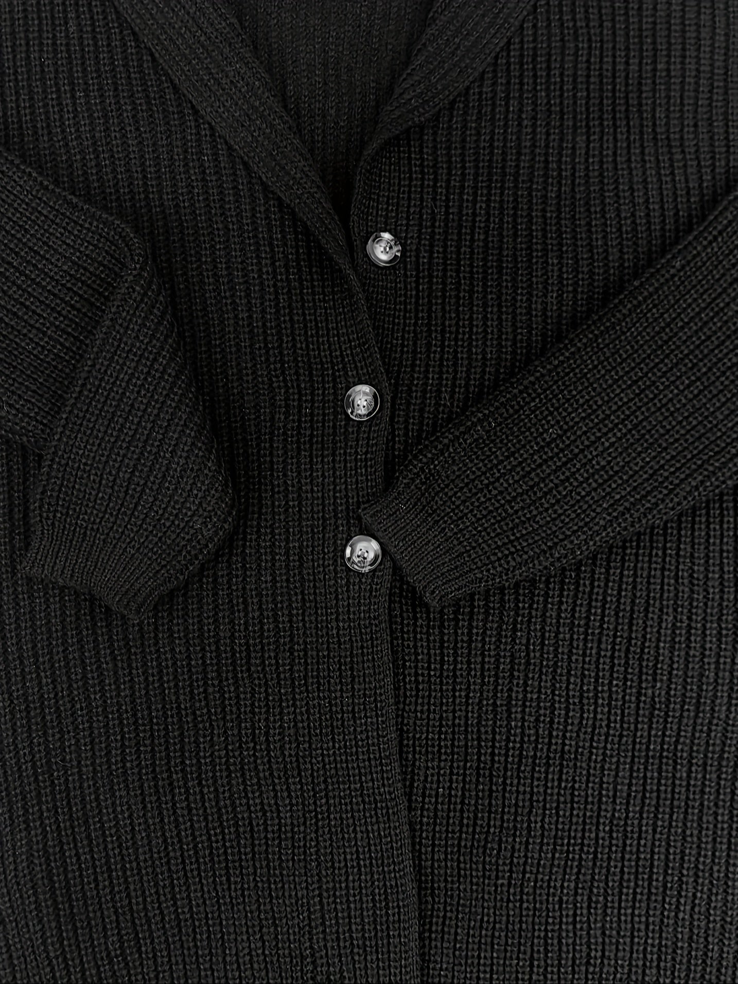  Solid Long Sleeve Cardigan With Pockets