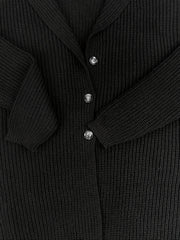  Solid Long Sleeve Cardigan With Pockets