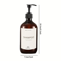 3 Refillable Bottles With Pump & Labels 500ml