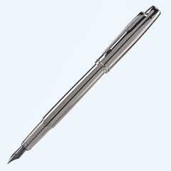 Silver Grey Fountain Pen 0.5MM Metal Pen with Ink Blotter