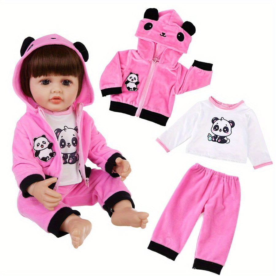 Pink Panda Doll Outfit, 22in Doll Clothes