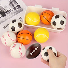 Sports Balls Stress Relief Toys Rugby Football Basketball Baseball Bouncy Ball