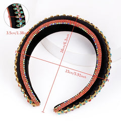 Vintage Rhinestone Headband for Women Wide Hairband