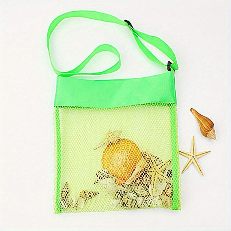 Colorful Mesh Beach Bag Seashell Toys Storage Organizer