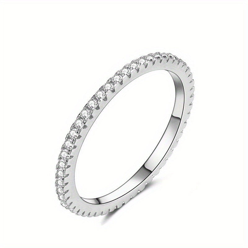 14k Plated Ring with Rhinestone Round Inlay, Perfect Gift for Friends