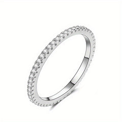 14k Plated Ring with Rhinestone Round Inlay, Perfect Gift for Friends