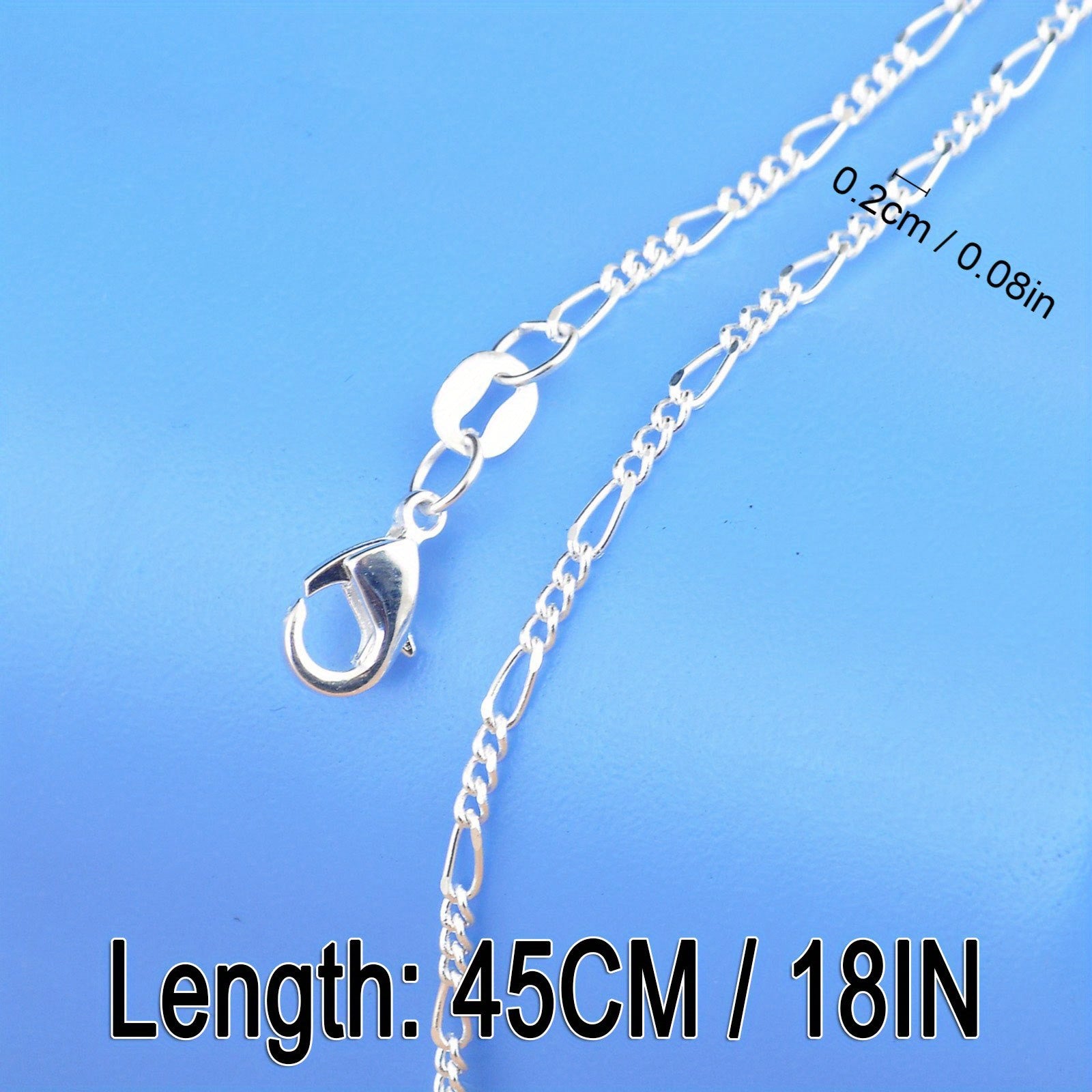925 Sterling Silver Plate Chain Collar Necklace for DIY Jewelry