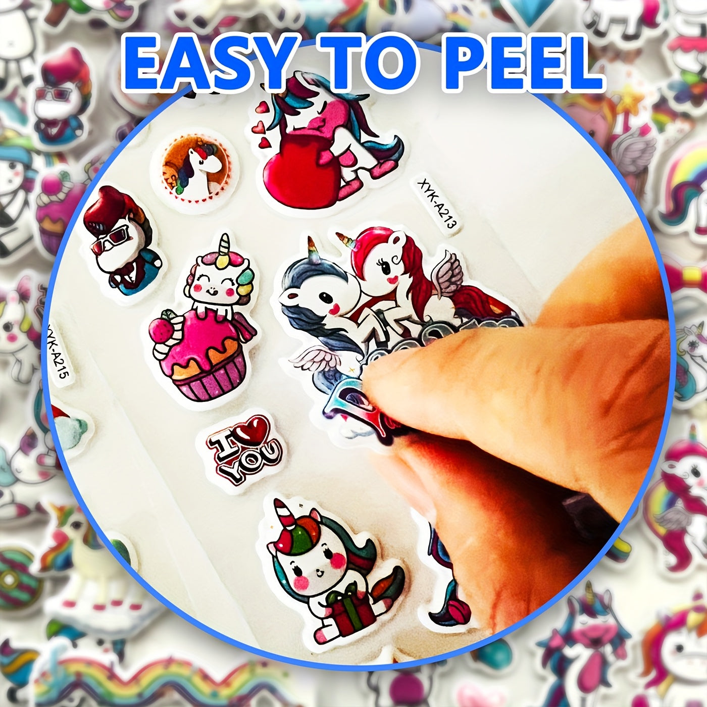 3D Unicorn Stickers 114 Designs Mixed Colors Puffy Sticker Bulk Sheets