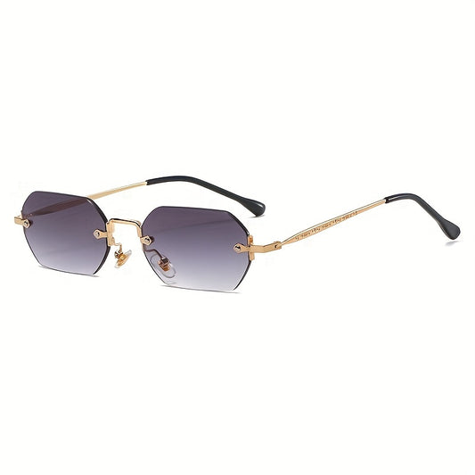 Geometric Gradient Rimless Sunglasses UV400
