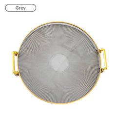 Modern Decorative Serving Tray With Handles, Transparent Plastic Round Circle