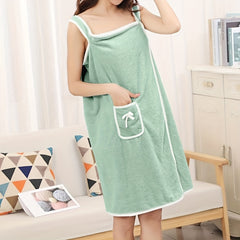 Coral Velvet Shower Skirt Soft Absorbent Bath Towel