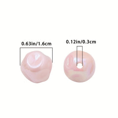 10pcs Acrylic Colorful Fig Pattern Beads Straight Hole DIY Mobile Chain
