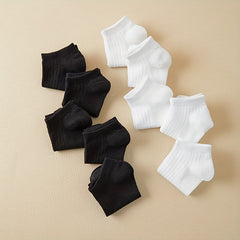 10 Pairs Women's Soft Lightweight Ankle Socks Solid Colors